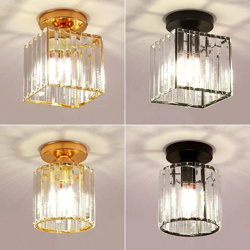 Crystal Ceiling Light Corridor Channel Ceiling Lamp Luxur Balcony Aisle Lamp Home Foyer Track Light Kitchen Ceiling Light Qme