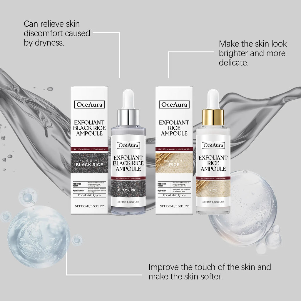Exfoliating Facial Serum Cleansing Pores Remove Dead Skin Purify Oil Control Smoothing Brightening Moisturizing Black Rice Ampou Qme