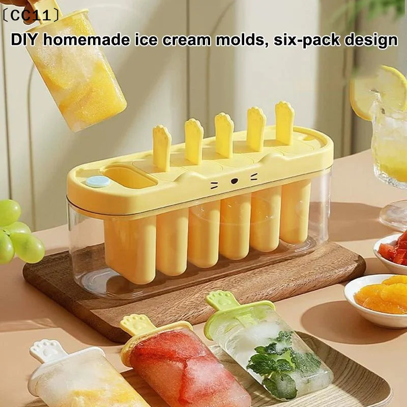 Six-cavity Ice Cream Mold Home Use Homemade Popsicles Children's Qme