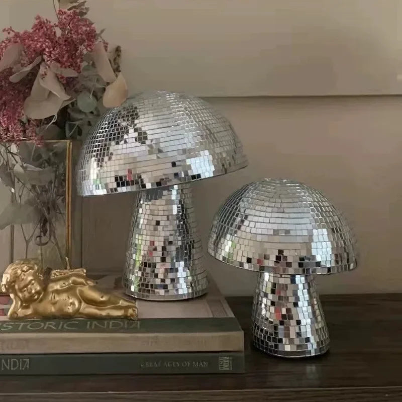 Mushroom Disco Ball Mirror Reflective Home Decoration Crafts Qme