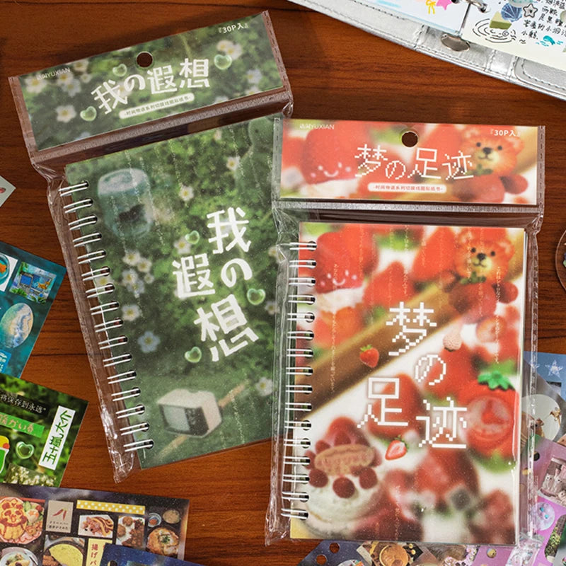 Die Cut Japanese Stationery Stickers Book Retro Cartoon Decorative Sticker Handmade Scrapbooking Journal Supplies Qme