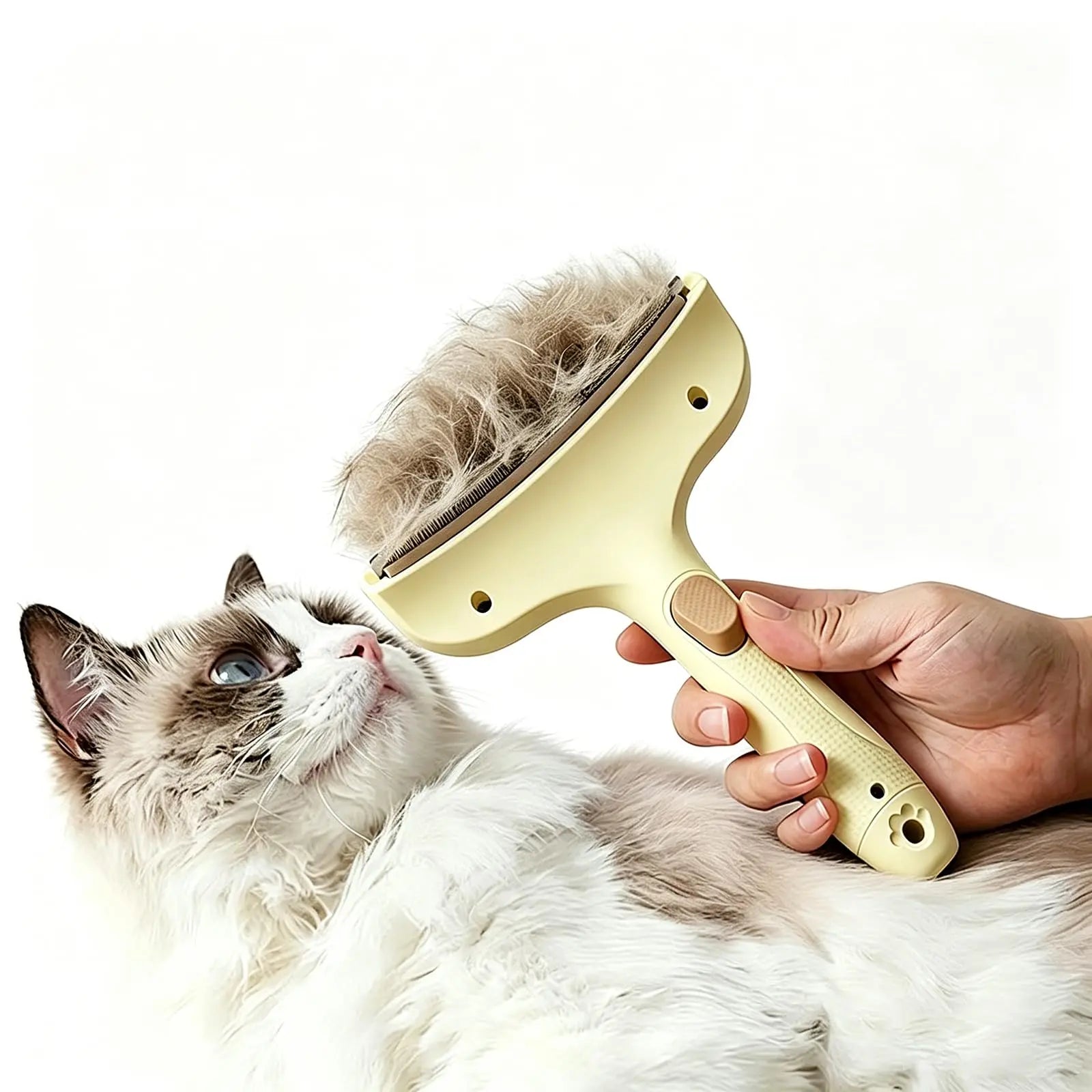 Professional Curved Pet Grooming Comb Universal Deshedding Brush Dogs Qme yellow