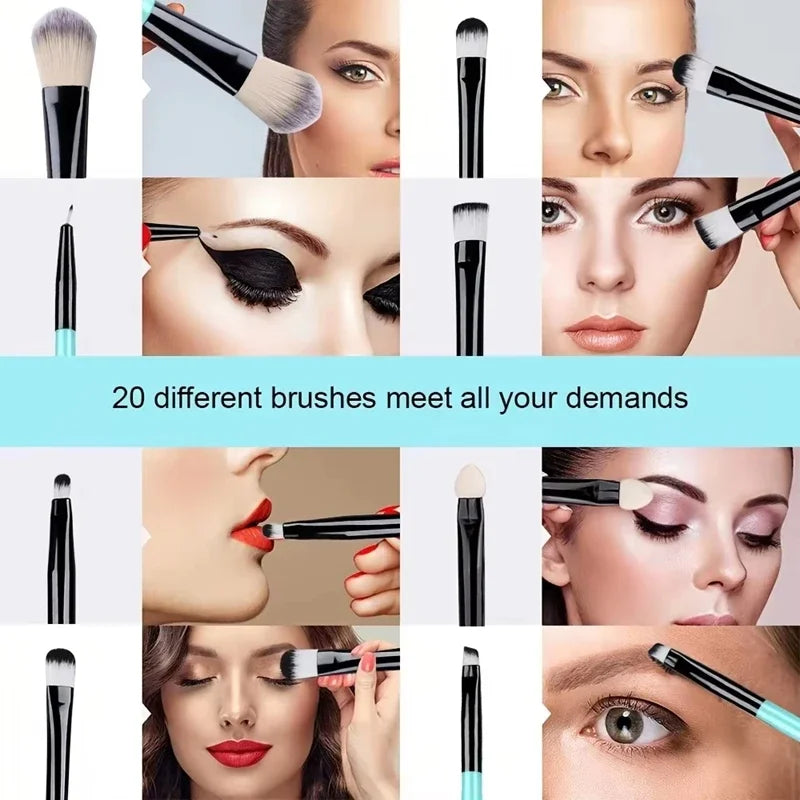 Makeup Brushes Set 20pcs Soft Eye Brush Kit Professional Foundation Concealer Blending Makeup Brush Beauty Tool Makeup Kit Qme