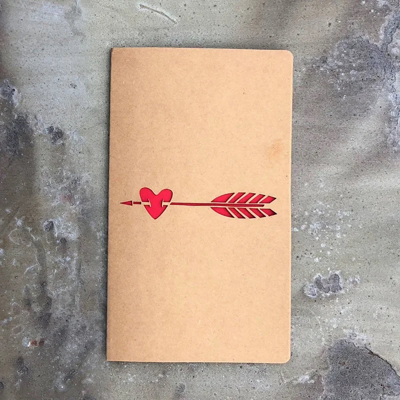 1pcs of Hollow Valentine's Day Mother's Day Greeting Card / Kraft Paper Card Holiday Cards Birthday Cards Blessing Gift Card Qme take an arrow 10x17cm