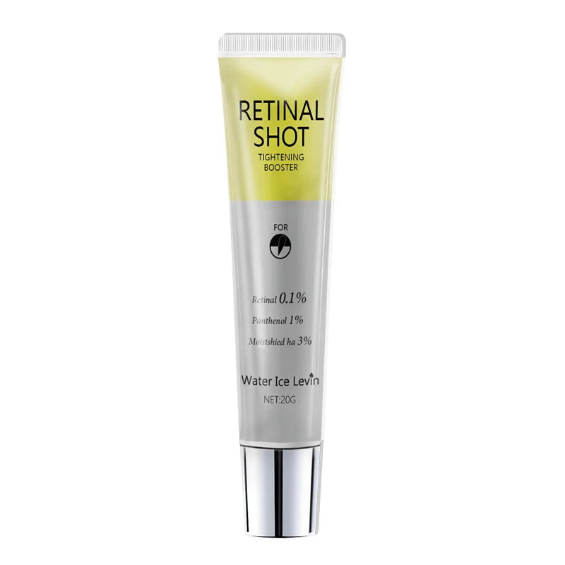 Retinal Shot Tightening Booster Eye Serum with 0.1% Retinal & 3% HA for Firming, Moisturizing & Smoothing Skin. Qme YELLOW 20g