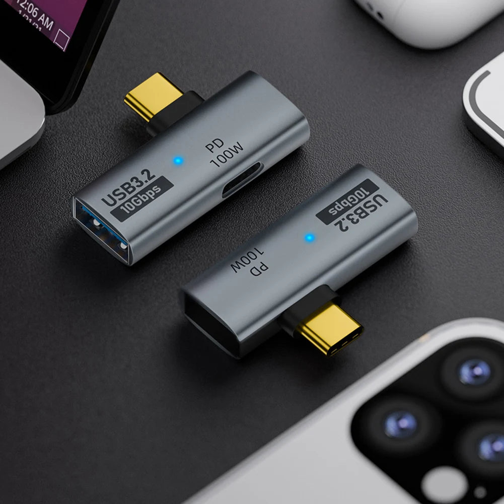 2-in-1 Type C 3.2 OTG Splitter 10Gbps USB C To USB 3.2 Adapter with Type C 100W PD Fast Charging for iPhone 15 Tablet Qme
