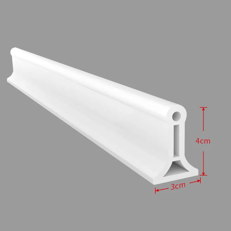 Bendable Bathroom Water Stopper Shower floor Wet Dry Separation Kitchen Sink Splashproof Blocker Water Dam Shower Accessories Qme White 150cm