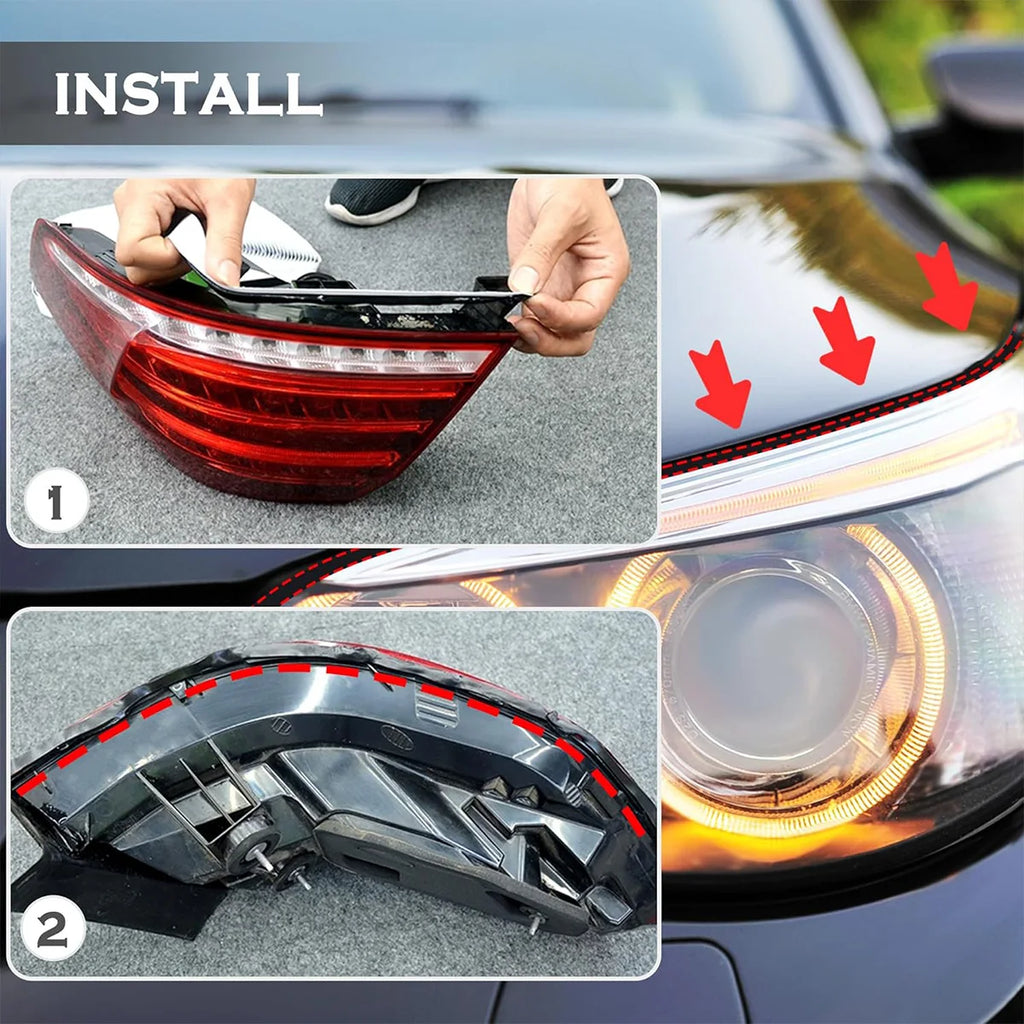 1PCS Butyl Rubber Headlight Sealant Tape for Headlamp Taillight Shield Car Door Seal Retrofit Reseal Accessory Qme