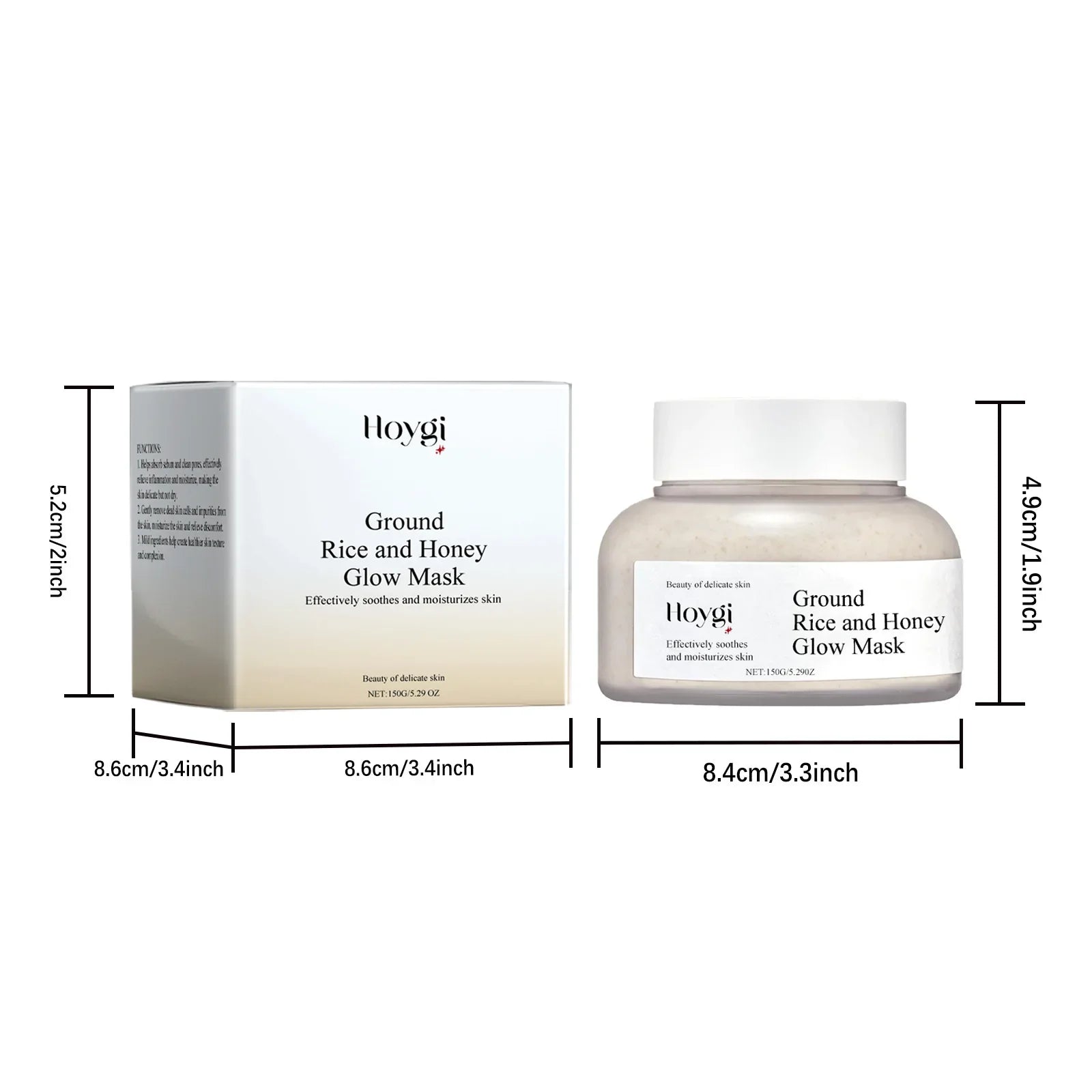 Rice & Honey Face Mask Moisturizing Fade Dark Spot Hydrating Repair Brightening Shrink Pore Hydrating Mask Glowing Skin Care Qme