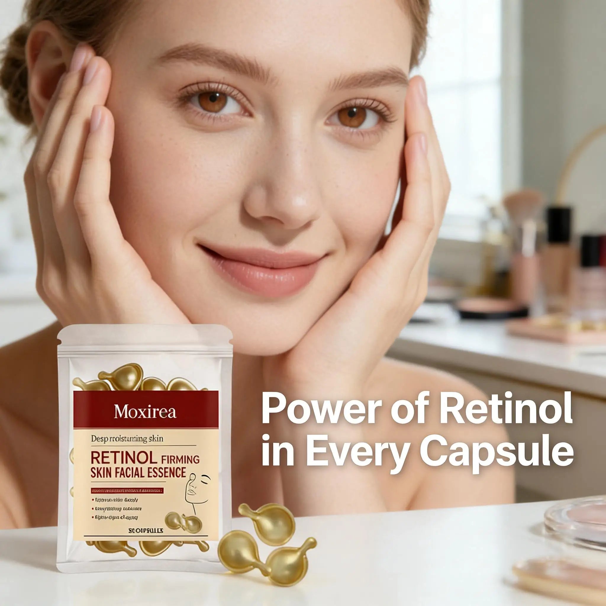 Retinol Facial Care Capsules Enhance Firmness Stimulate Collagen Qme