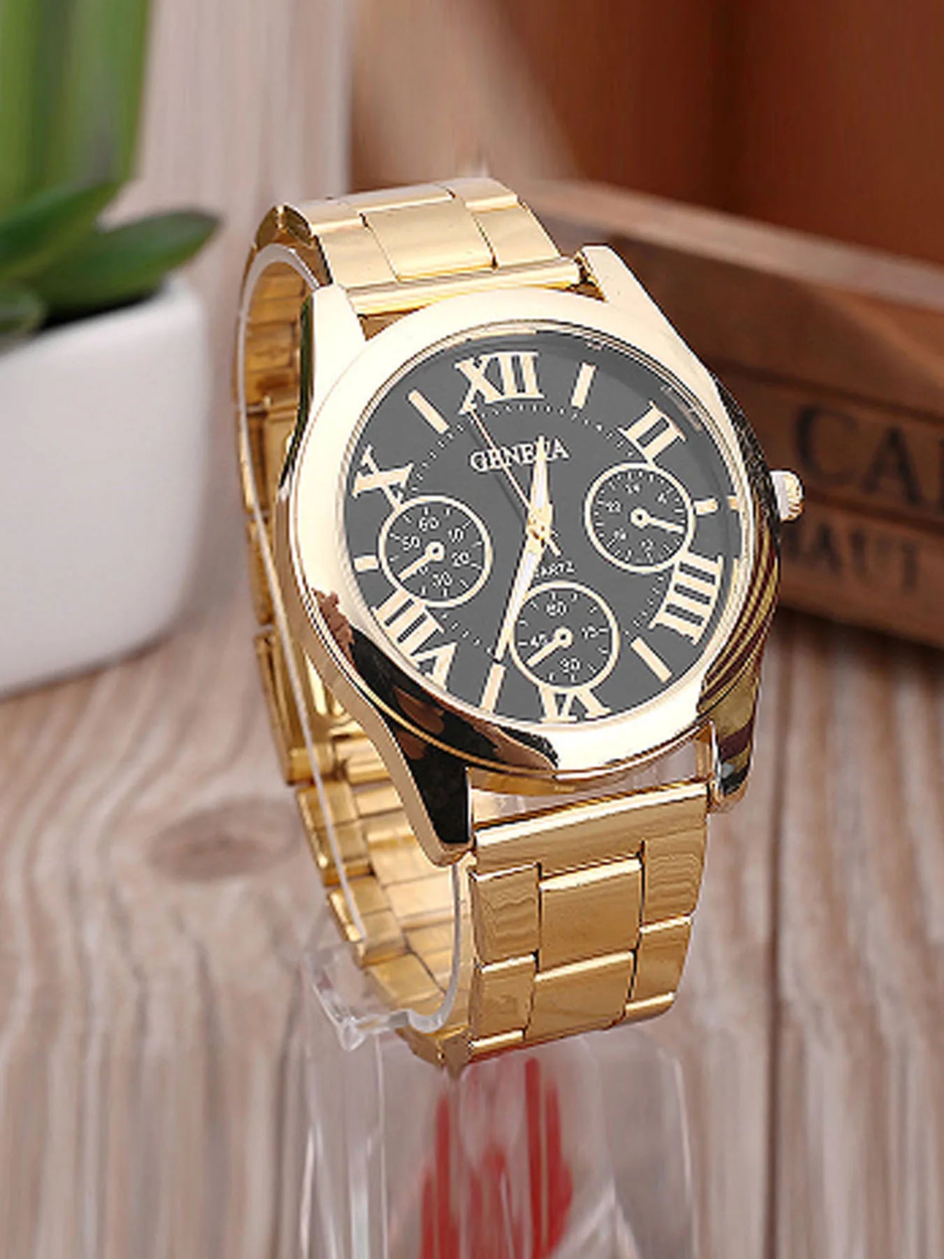 Quartz Watch for Women Deco 3 Eyes High-end Light Luxury Women Watches Stainless Steel Ladies Wristwatch Clock Qme black