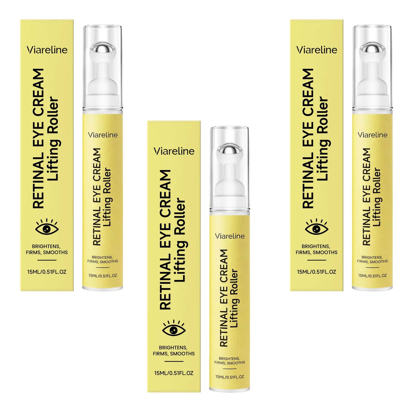 Viareline Retinal Eye Cream Fades Fishtail Pattern Anti-Wrinkle Dark Circles Removal Treatment Eyebags Tightening Skin Eye Cream Qme 3 X 15ml Boxed