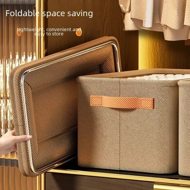 Home Use Drawer Style Wardrobe Long Rectangle Partitioned Ioan Storage Box Foldable Organizer Box For Clothes Pants Qme