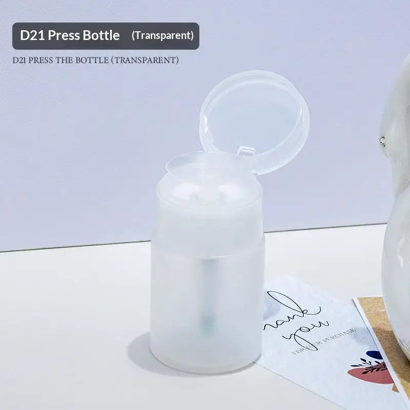 Nail Art Press Pump Bottle Leakproof Design Easy Dispensing Home DIY Qme Transparent