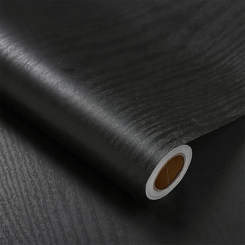 Self-Adhesive Wallpaper Wardrobe Waterproof Vinyl Solid Color Wood Grain Bedroom Cabinet Furniture Door Renovation Wall Sticker Qme 2 40cmX3m