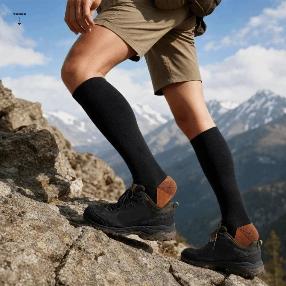 Running Socks Elastic Compression Knee Breathable Men Calf Stockings Qme