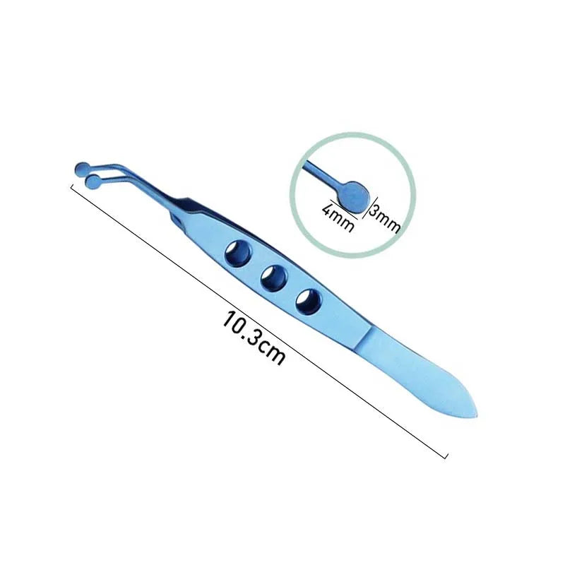 Stainless Steel Titanium Meibomian Massage Tweezer Clamp Gland Flap Qme Blue