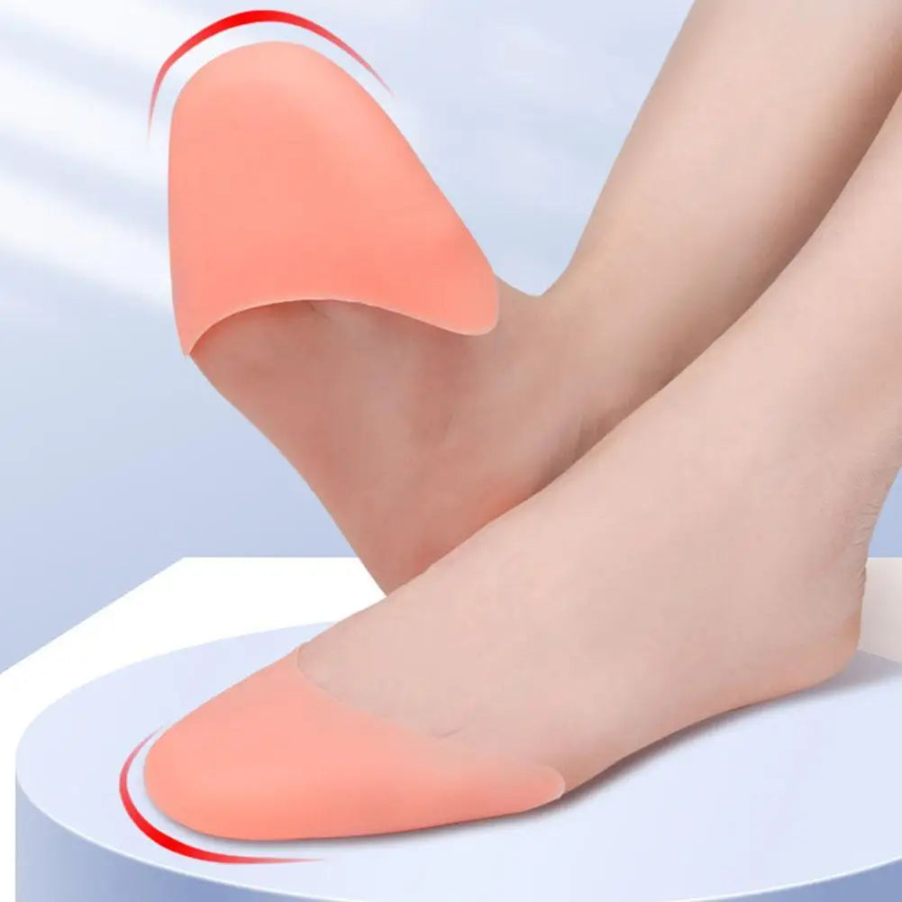 1 Pair Silicone Gel Toe Pads For Pointe Shoes Ballet Dance Foot Big Toe Protection Cushion Topper Cover Protector Pouch Reusable Qme