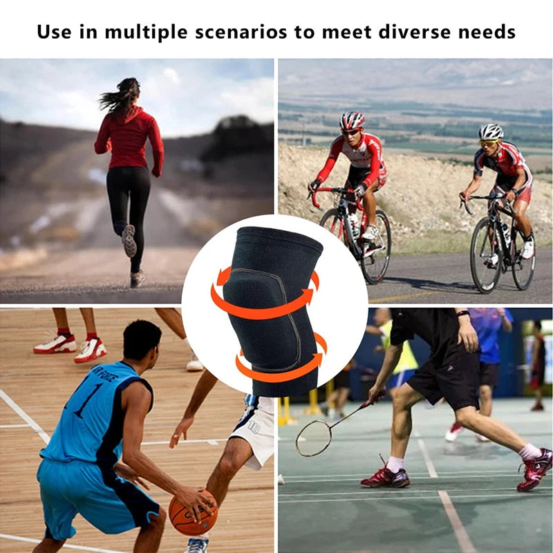 Sports Compression Knee Pads Elastic Protector Thickened Sponge Brace Qme