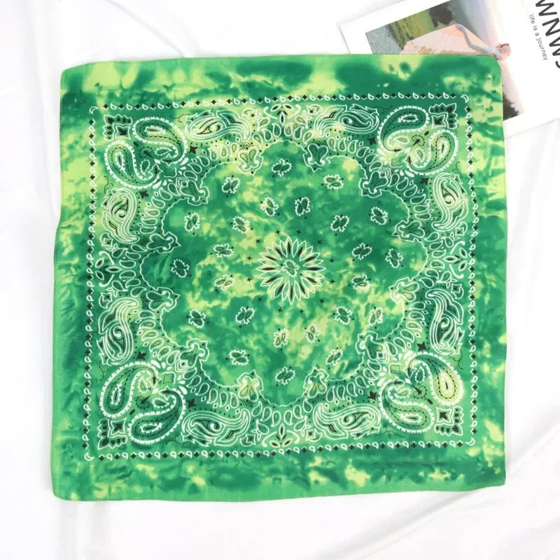 Hip Hop Bandana Square Scarf Scarves Seamless Hair Band Design Qme green