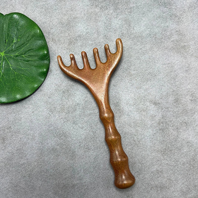 Body Meridian Massage Comb Sandalwood Deer Antlers Wide Tooth Qme