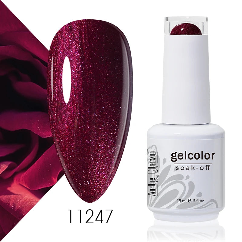 Arte Clavo Solid Gel Nail Polish Rainbow Summer Varnish Soak Off Qme
