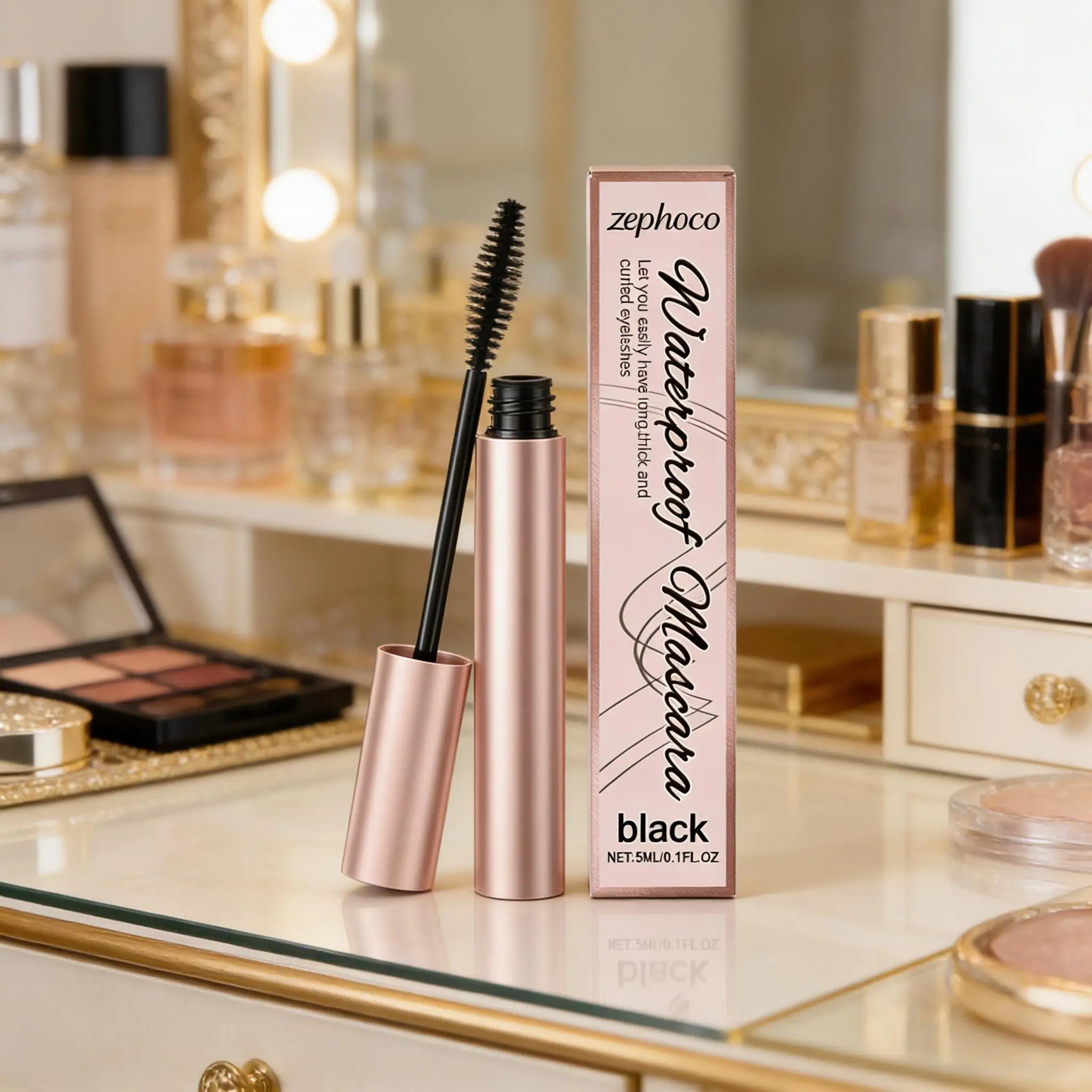 4D Black Mascara Waterproof Curling Volumizing Eyelash Extension Long-Lasting Natural Thick Lengthening Lashes Silk Fiber Makeup Qme