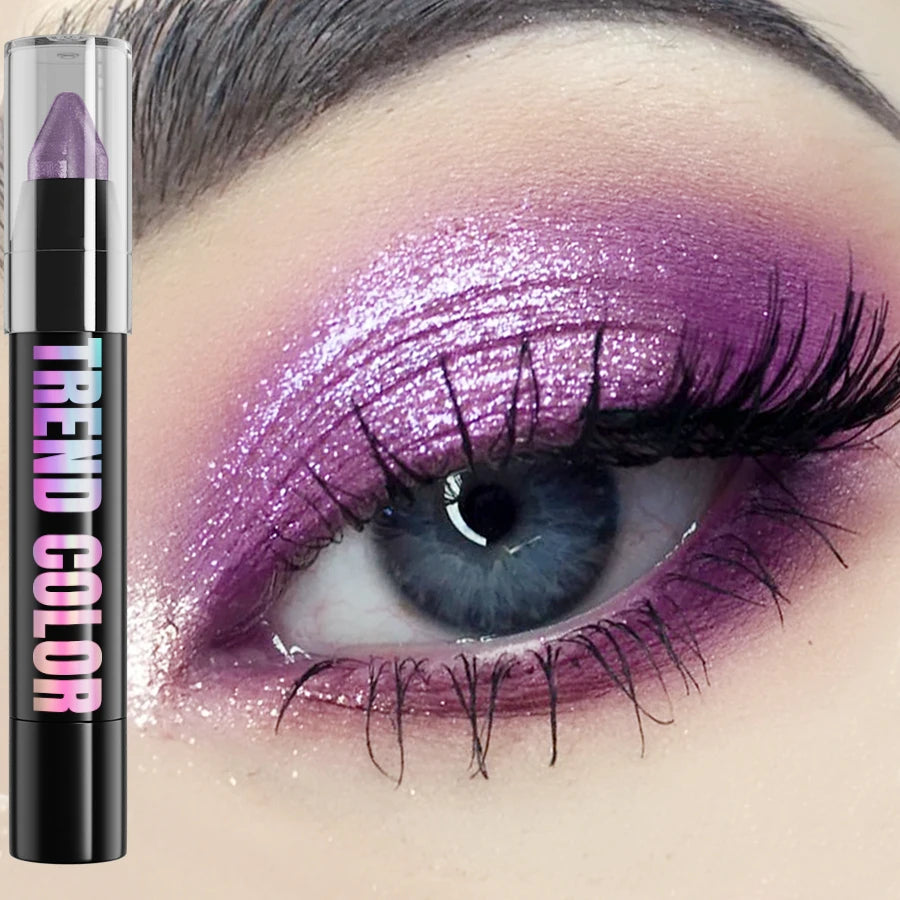 24 Colors Pearlescent Glitter Eyeshadow Eyeliner Pencil Waterproof Qme 10