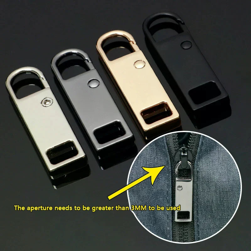 Zipper Slider Puller Replacement Removable Head Luggage Schoolbag Qme