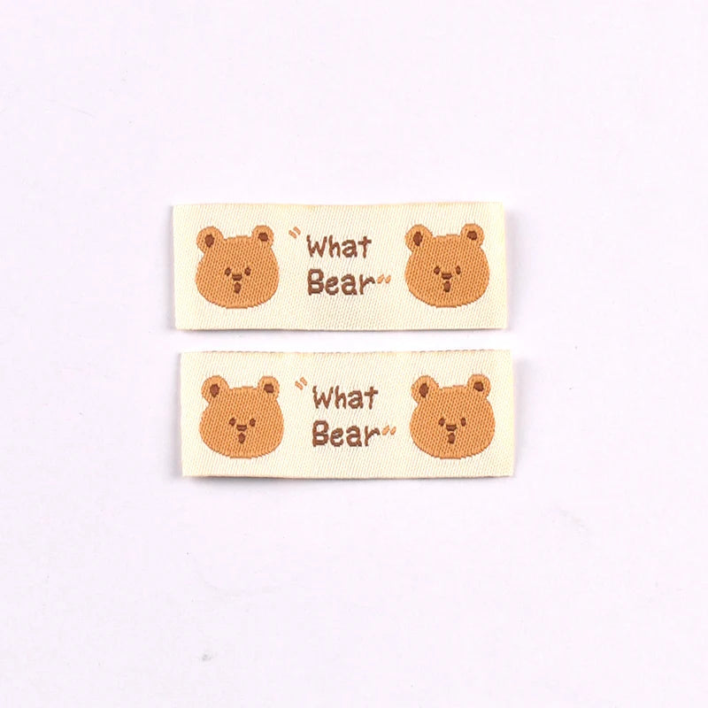 20pcs 18-53mm Cute Flower/Bear/Dog Fabric Labels, Handmade Sew On Tags for DIY Clothes Bags Crafts Decoration cp4294 Qme 46x18mm-4