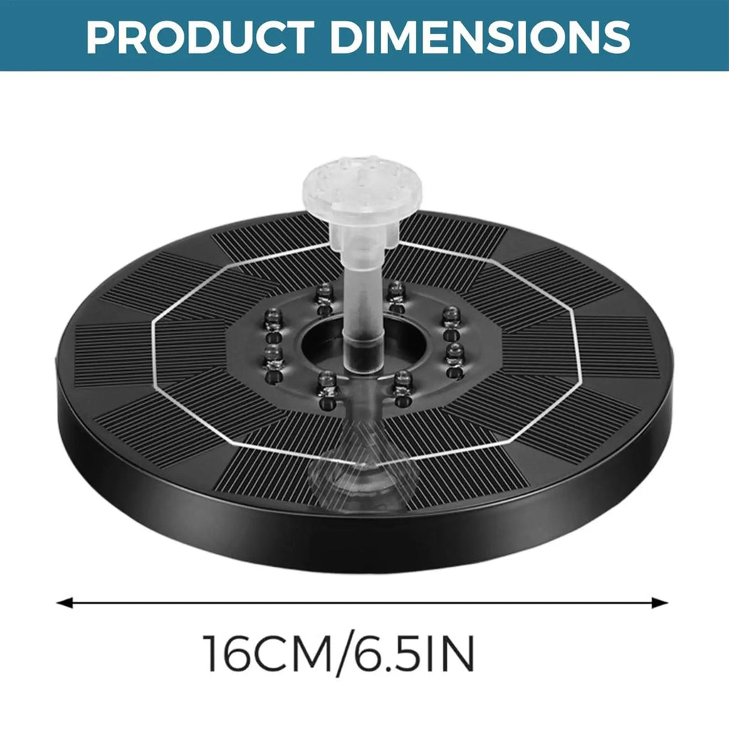 Solar Bird Bath Fountains Colorful LED Lights 6 Nozzles 1500mAh Water Qme