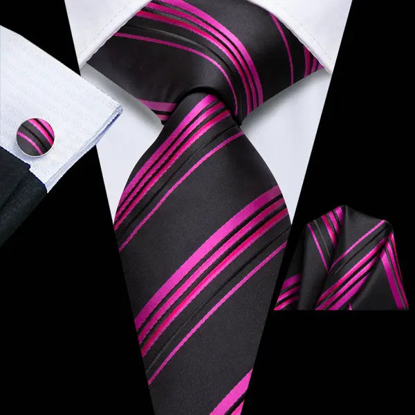 Tie Men 3-Piece Wedding Accessories Cufflinks Pocket Handkerchief Qme DPTH-HT-LDSN0153