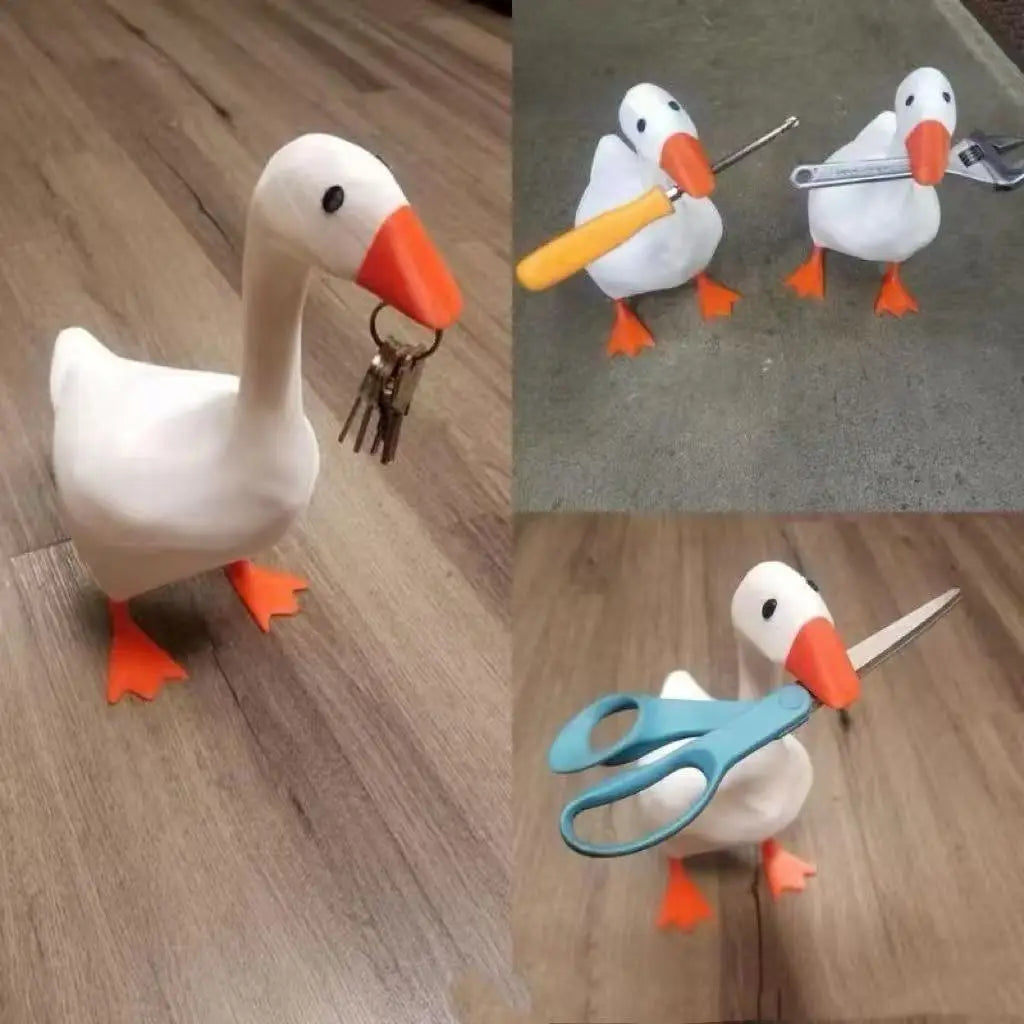 Novel Duck Magnetic Key Rack Lovely Resin Goose Ornament Storage Qme