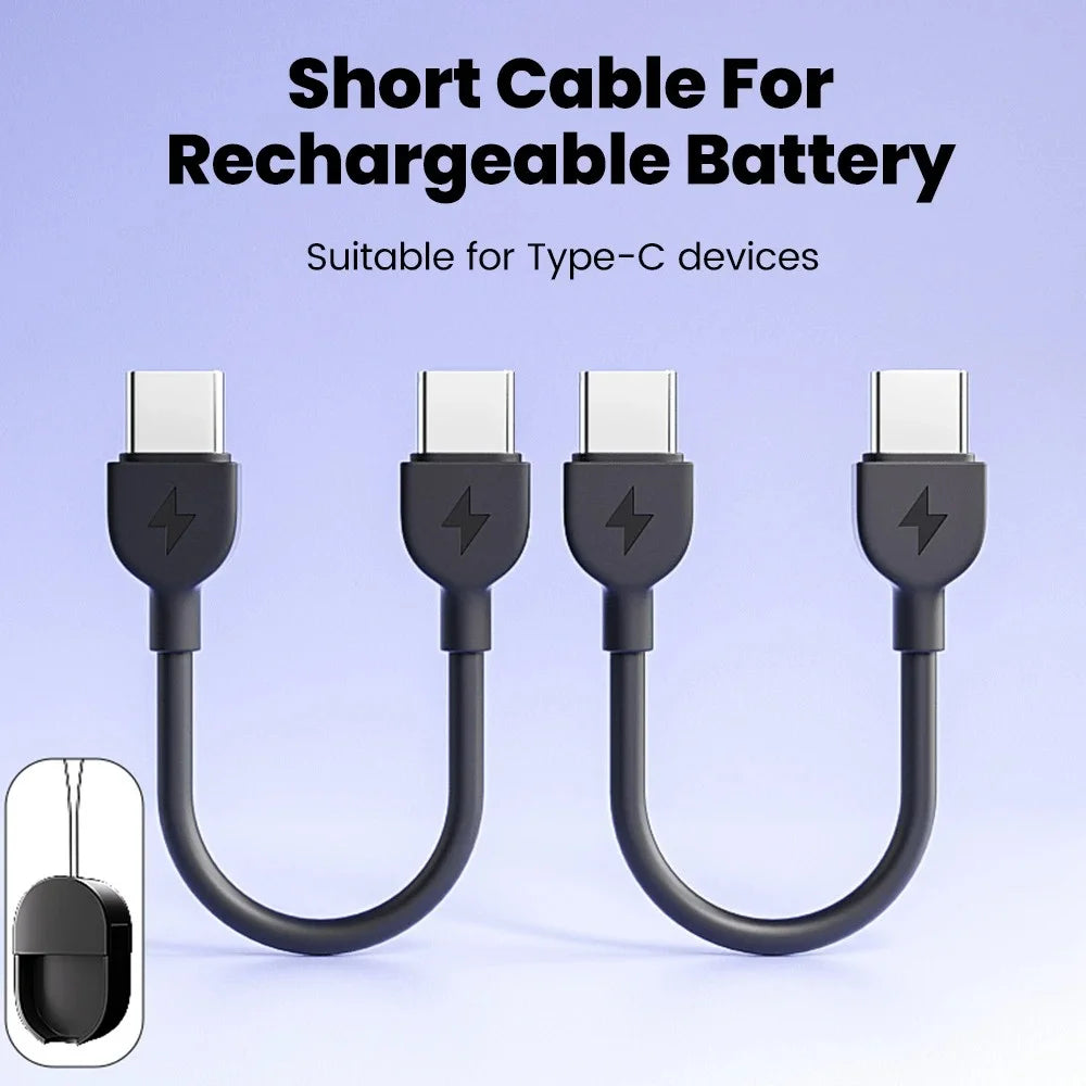 60W PD Fast Charging Short Cable Portable Lanyard Keychain Dual Type C Quick Charge Cable For iphone 15 16 Samsung Xiaomi Huawei Qme
