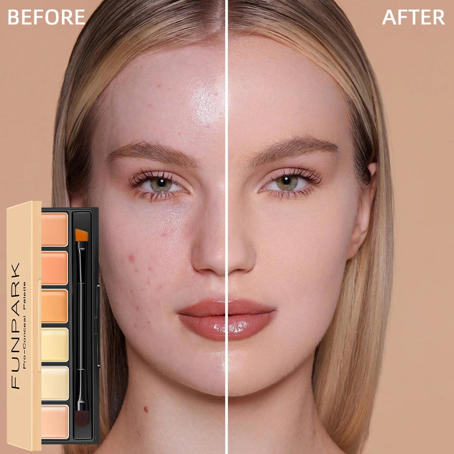 6-color Concealer Blush Palette Cream Matte Highight Contour Makeup Qme