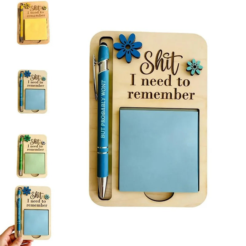 Creative Wooden Sticky Note Clip Holiday Tags Durable Desk Organizer Qme Blue