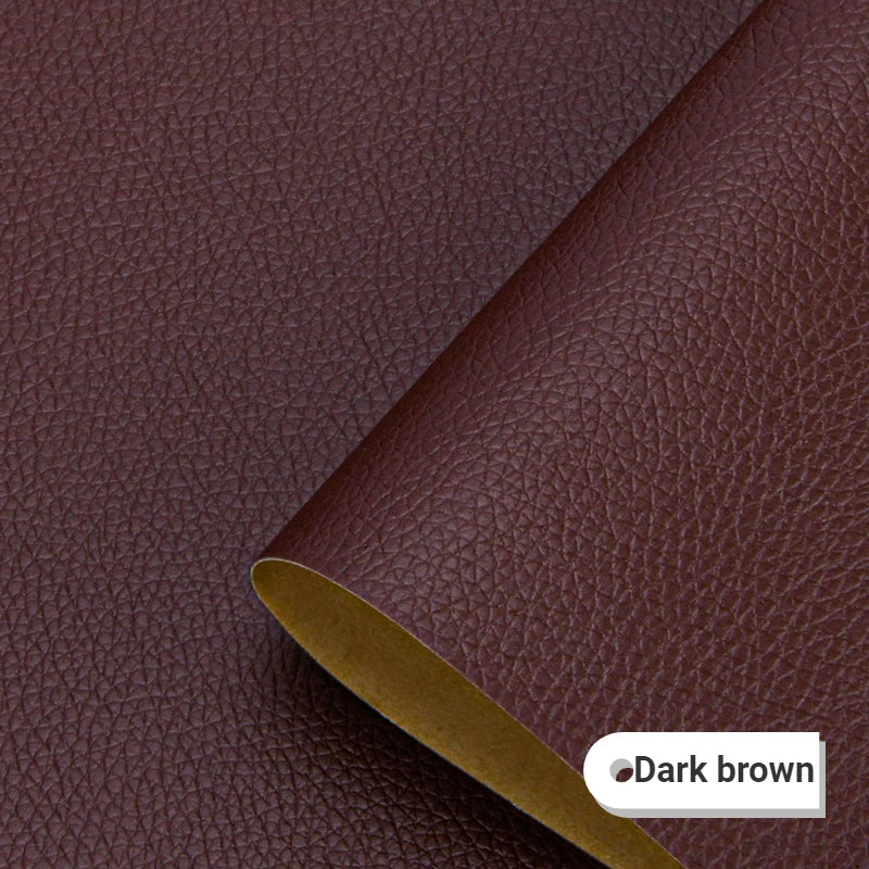 Self-Adhesive Leather Repair Patch Sofa Black PU Leather Sticker for Furniture Table Chair Clothes Car Seats Shoe Bags Fix Patch Qme Dark brown 25X30CM