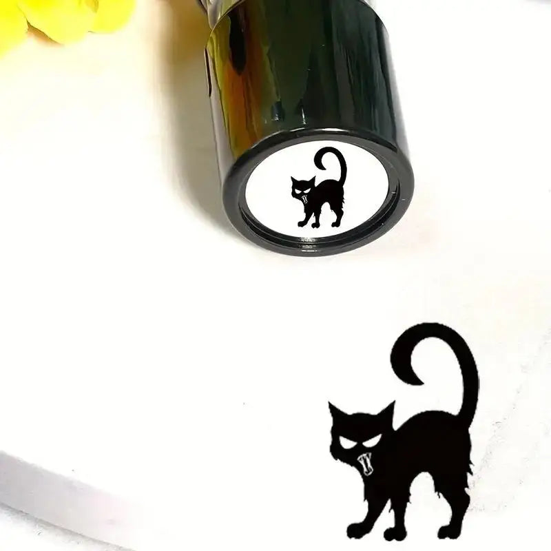 Cute Cartoon Black Kitten Stamp Lovely Shape Journal Stamps DIY Scrapbooking Decoration Collage Signets For Your Choice Qme A6