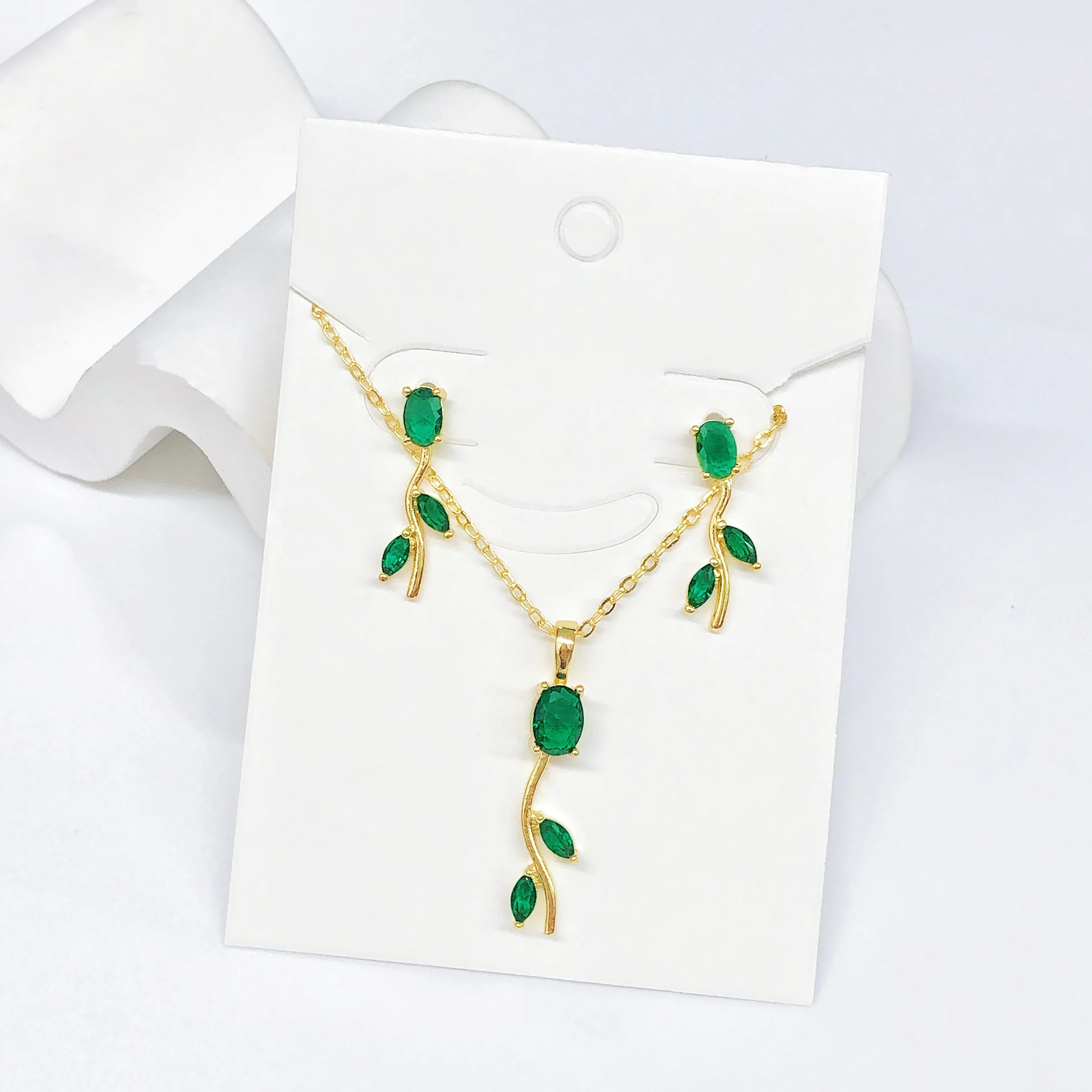 2PC Fashion Red/Green/Pink/Blue Rose Flower Crystal Necklace Earrings Jewelry Set for Women Romantic Wedding Bridal Jewelry Gift Qme Jewelry Set 7