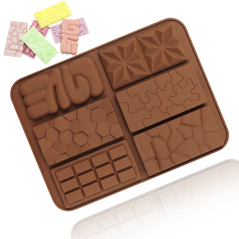 ^6 Grids Silicone Mini Rectangular Chocolate Mold Ice Plate Mousse Cake Decoration Baking Mold Biscuit Jelly Candy Tools DIY Qme