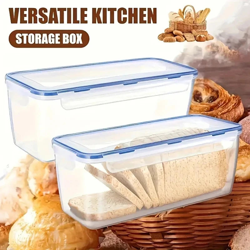 Lid Loaf Bread Container Kitchen Organizer Plastic Storage Box Qme