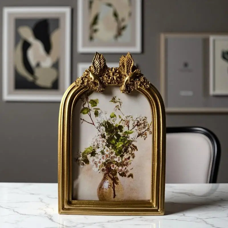 Desk Wall Decoration Oval Photo Frame Small Retro Hanging Creative Qme