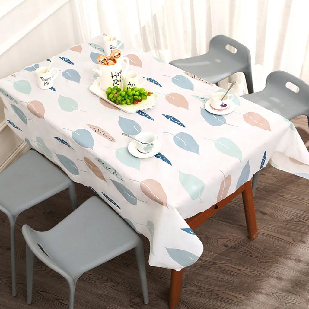 Rectangle Large Tablecloth Bright Smooth Oil Proof Kitchen Table Cover Anniversary Dining Party Dinning Table Decoration Qme