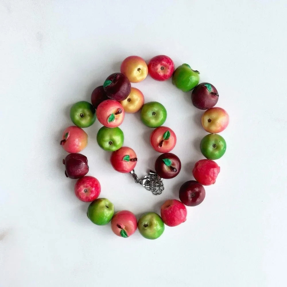 Simple Layered Beads Fruit Necklace Stackable Blueberries Multi Layer