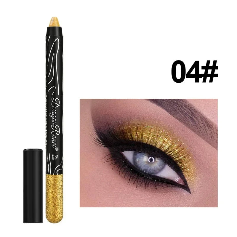 Waterproof Pearlescent Eyeshadow Eyeliner Pencil Lasting Glitter Matte Nude Eye Shadow Makeup Pigment Silkworm Eyeshadow Pen Qme 04
