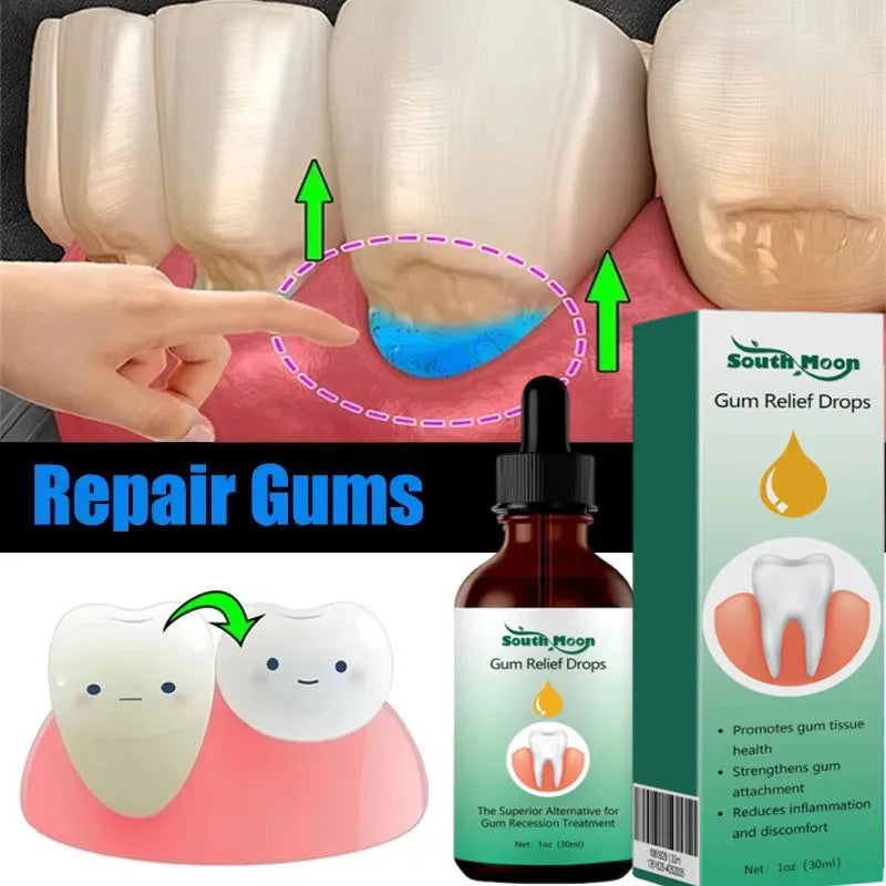 Gum Repair Drops Relieve Receding Gingival Swelling Gum Cleaning Care Oral Periodontal Hygiene Remove Yellow Remove Stain Qme 1pc
