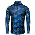Hi-Tie Spring Autumn Mens Shirts Silk Red Black Paisley Suit Turndown Collar Shirt Casual Formal for Male Wedding Business Gifts Qme CY-1003 XXL