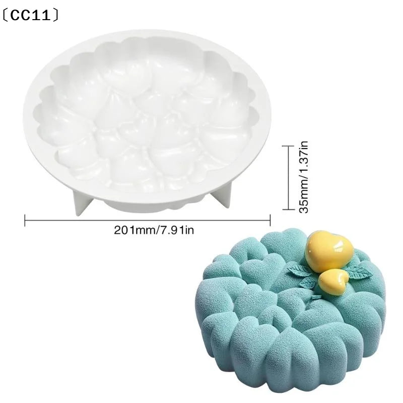 Romantic Heart Design Silicone Cake Molds Valentine's Day Mousse Mold Qme