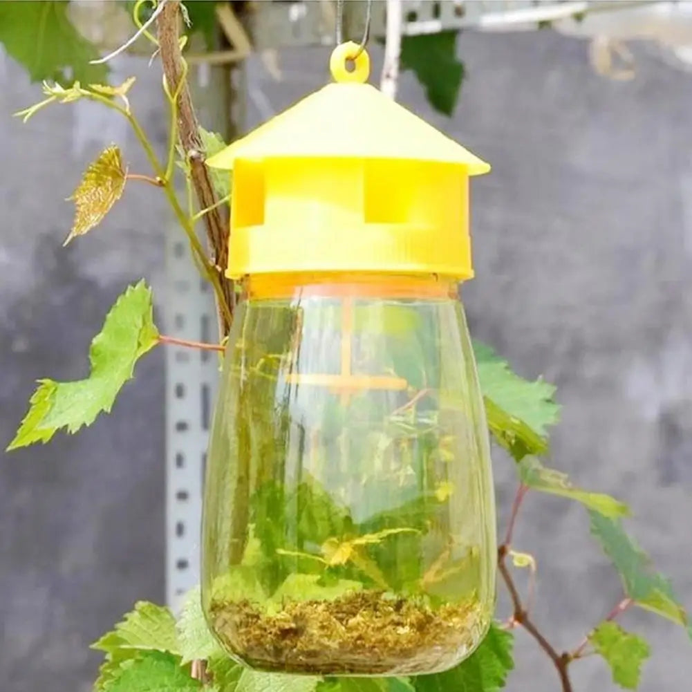 Fruit Fly Trap Killer Yellow Plastic Drosophila Trap Anti Fly Fruit Fly Killer Catcher Orchard Insect Trap Pest Control Tool Qme