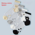 Women's Cute Bear Pattern Sheer Socks, Transparent Crystal Silk Ankle Socks For Summer, Casual & Daily Wear Qme Mixing color-8pairs One Size